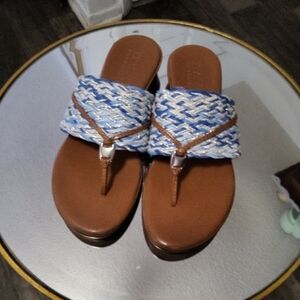 Braided Blue and Brown Women's Sandals